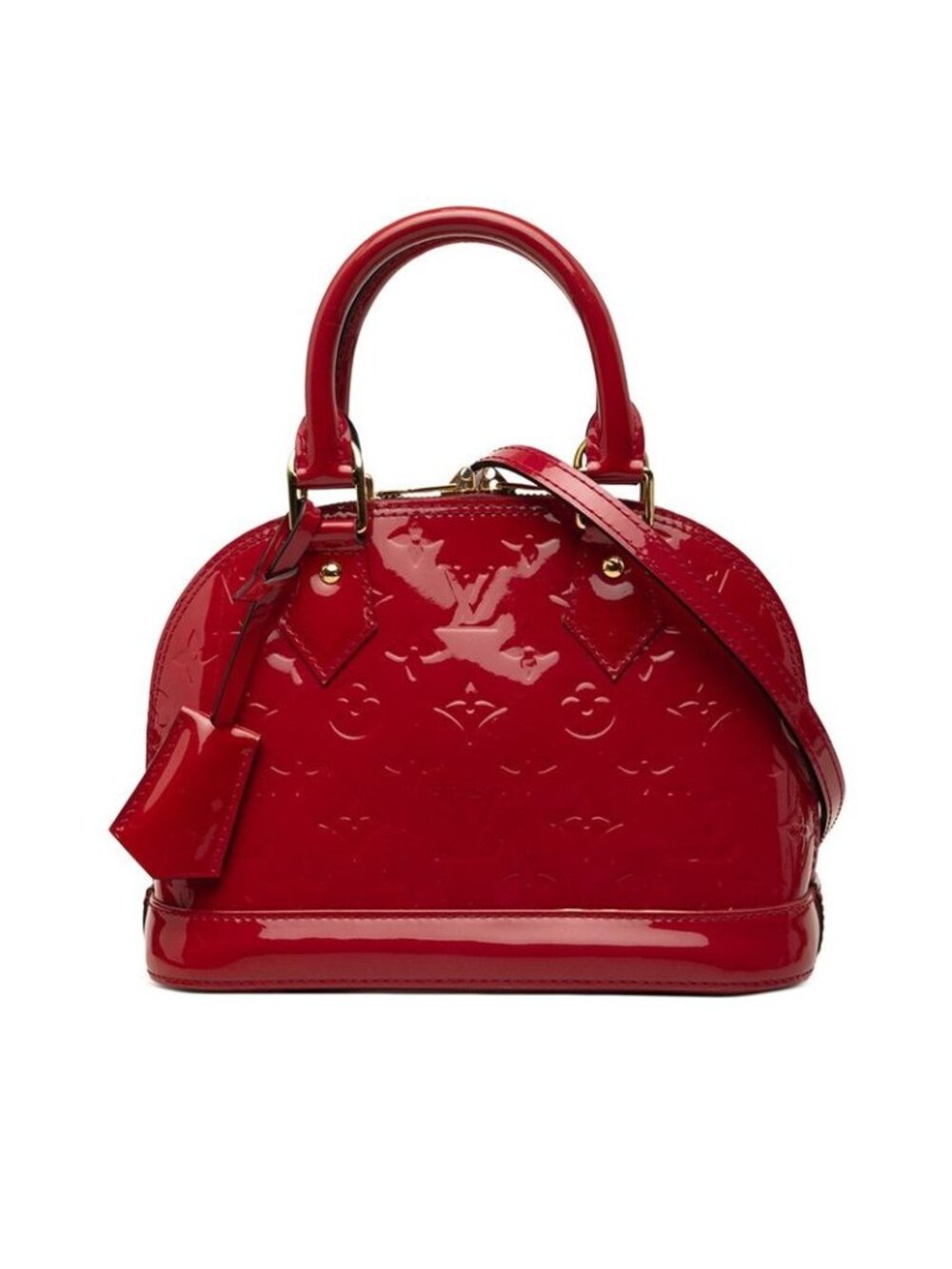 Louis Vuitton Monogram Vernis Alma BB 2-Way Shoulder Bag Rose Indien Red Patent